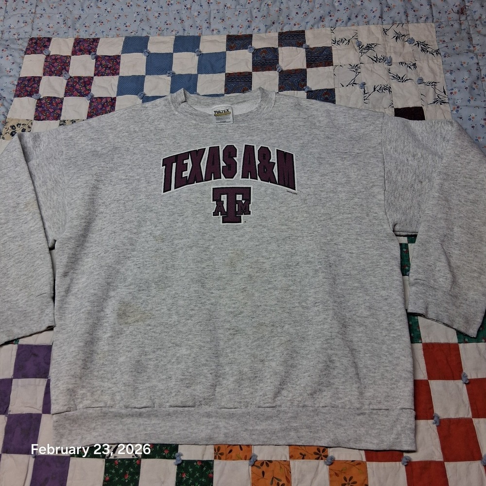 Vintage Texas A&M‎ Sweatshirt Size XL Heather Gray Tultex Maximum Sweats
